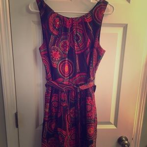 Size 8 Trina Turk Belted Paisley Fall Dress